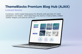 ThemeBlocks Premium Blog Hub (AJAX) — Shopify OS 2.0 Section